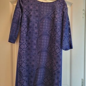 Alex Marie Blue Lace/crepe dress in size 14